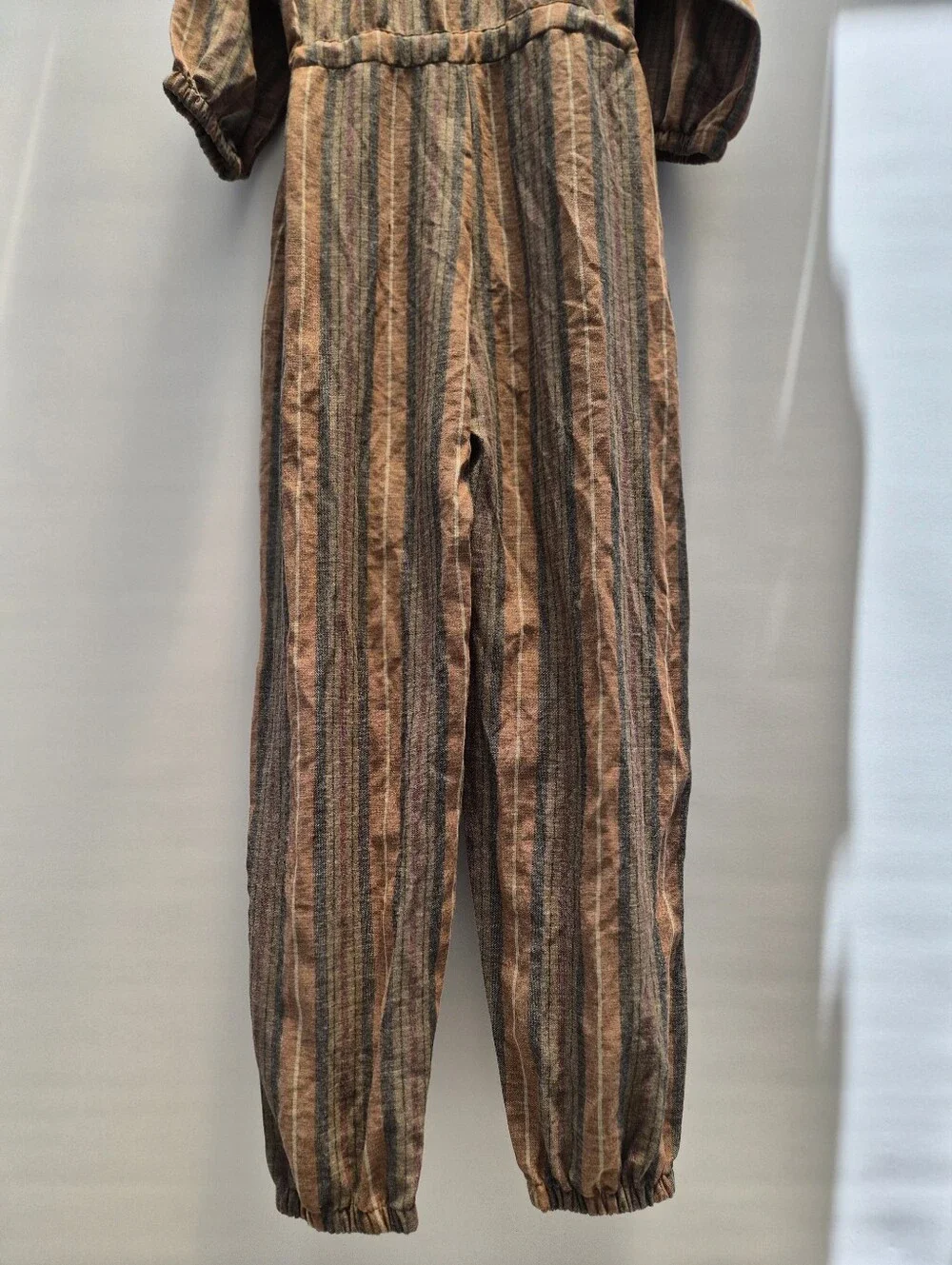 Free People Loveland Metallic Striped Jumpsuit M Excellent Whimsigoth 70s Boho
